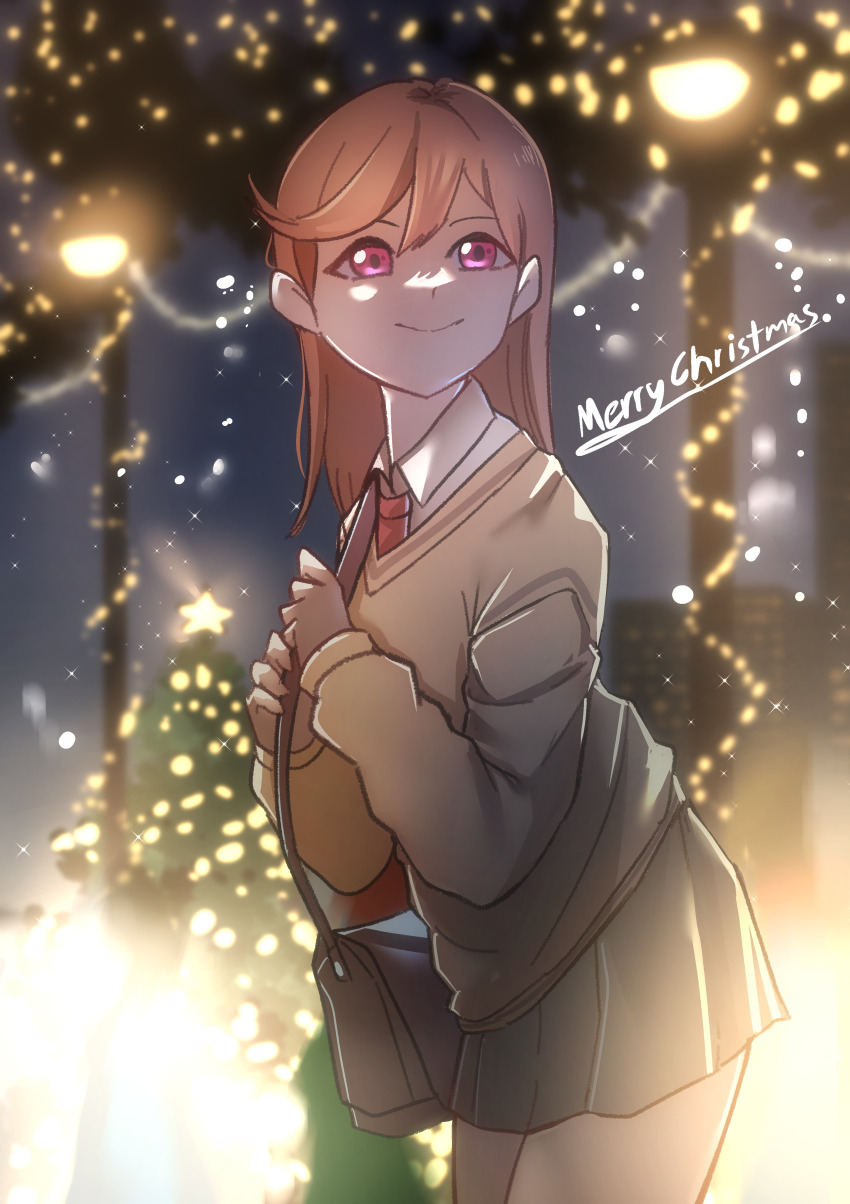 1girl, absurdres, christmas, highres, long_hair, looking_at_viewer, love_live!, love_live!_superstar!!