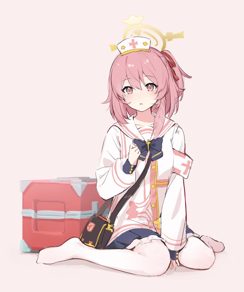 1girl, bag, black_skirt, blue_archive, blush, dress, feathers, frilled_skirt