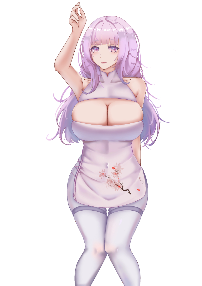 1girl, absurdres, arm_up, azur_lane, breasts, china_dress, chinese_clothes, chuer_722