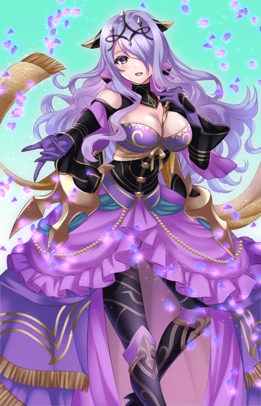 1girl, breasts, camilla_(alluring_darkness)_(fire_emblem), camilla_(fire_emblem), cleavage, crown, fake_horns, fire_emblem