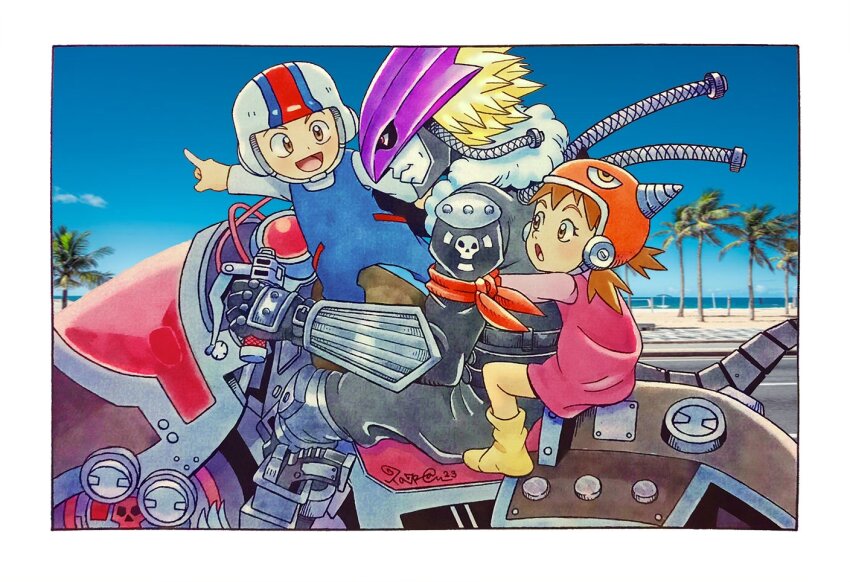 ai_(digimon), beelzebumon, behemoth_(digimon), blonde_hair, digimon, digimon_(creature), helmet, makoto_(digimon)