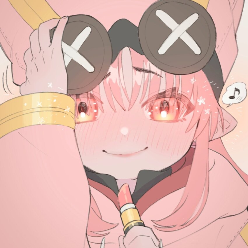 1girl, amemasu79, blush, button_eyes, buttons, close-up, cosmetics, ear_blush