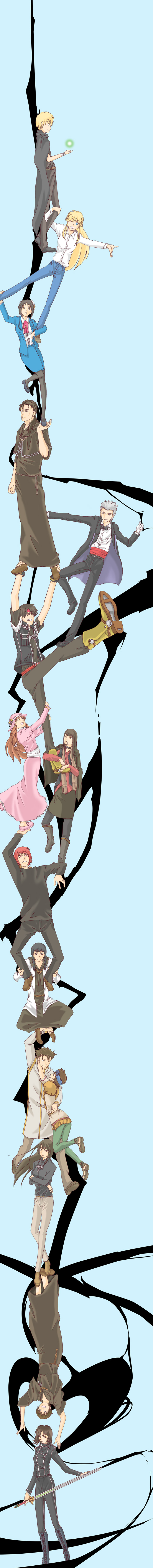 6+boys, 6+girls, absurdres, azalie_cait_sith, bad_id, bad_pixiv_id, black_hair, blonde_hair