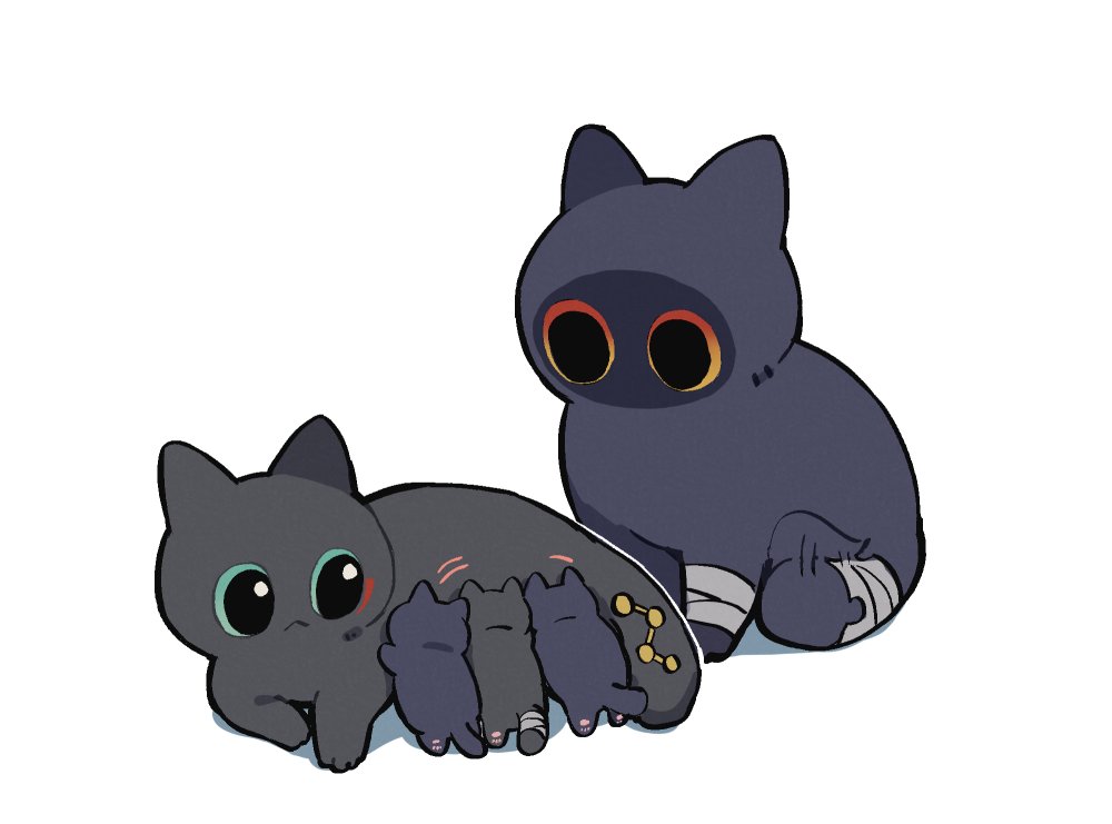 :<, animal, animal_focus, animalization, asymmetrical_eyeliner, baby_animal, bandaged_arm, bandaged_tail