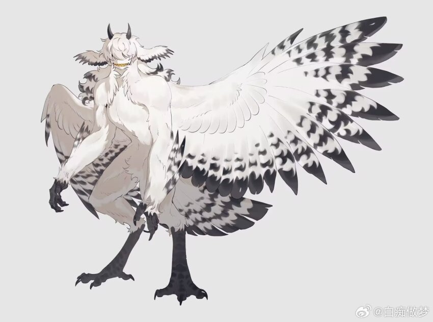 1boy, bairizuomeng, bird_boy, bird_tail, black_hair, chinese_commentary, claws, colored_teeth