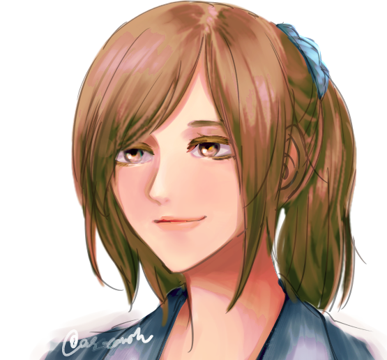 1girl, asou_(cafe_yumegen), brown_eyes, brown_hair, city_shrouded_in_shadow, granzella, happy, kouno_yuki