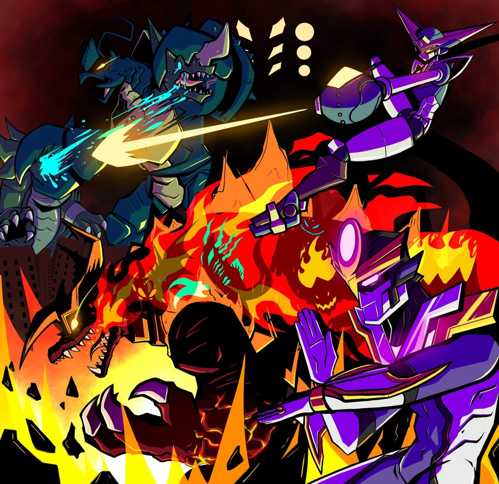 13am_games, aegis_prime, agnitor, arm_cannon, atomic_telekinetically-operated_mecha, azrael_(dawn_of_the_monsters), blood, blue_blood