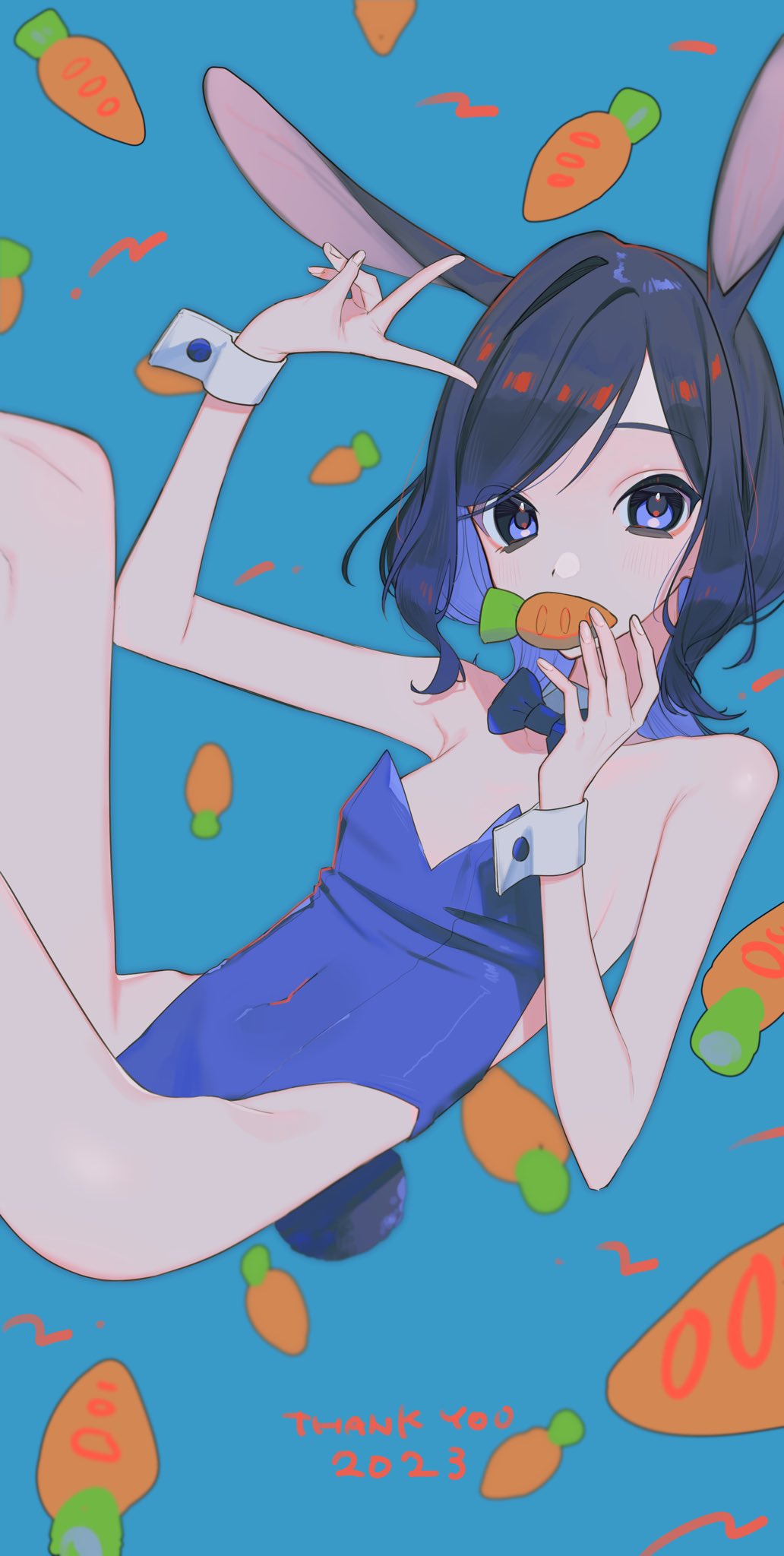 1girl, 2023, aikatsu!, aikatsu!_(series), animal_ears, bare_legs, bare_shoulders, black_bow