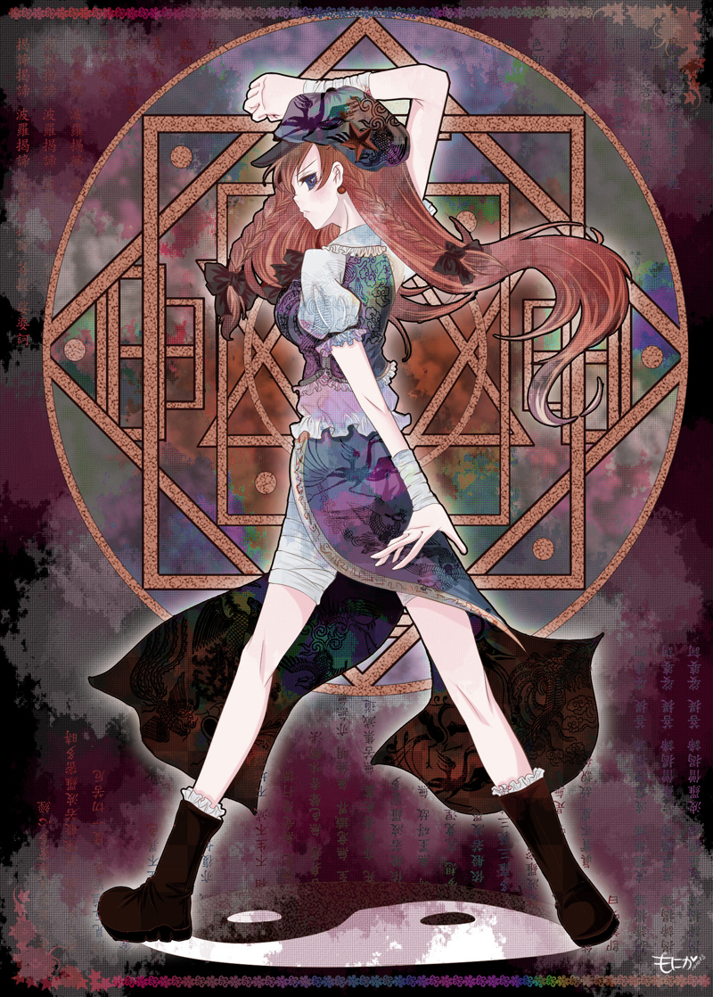 1girl, bad_id, bad_pixiv_id, blue_eyes, braid, china_dress, chinese_clothes, dress