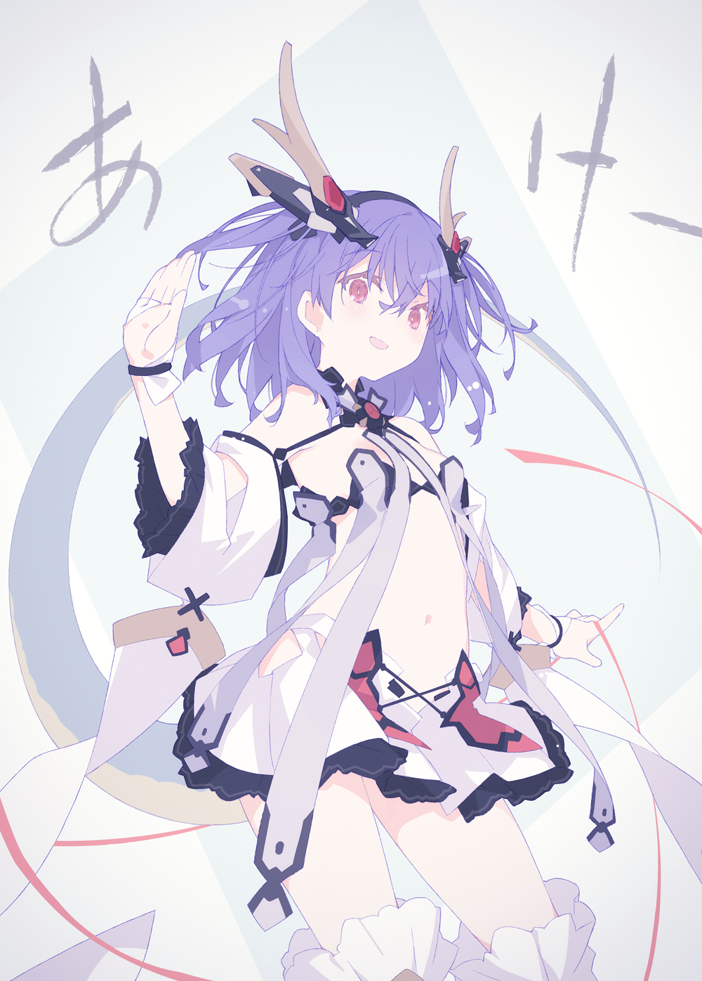 detached_sleeves, dragon_horns, dragon_tail, gloves, highres, horns, kai-ri-sei_million_arthur, looking_at_viewer