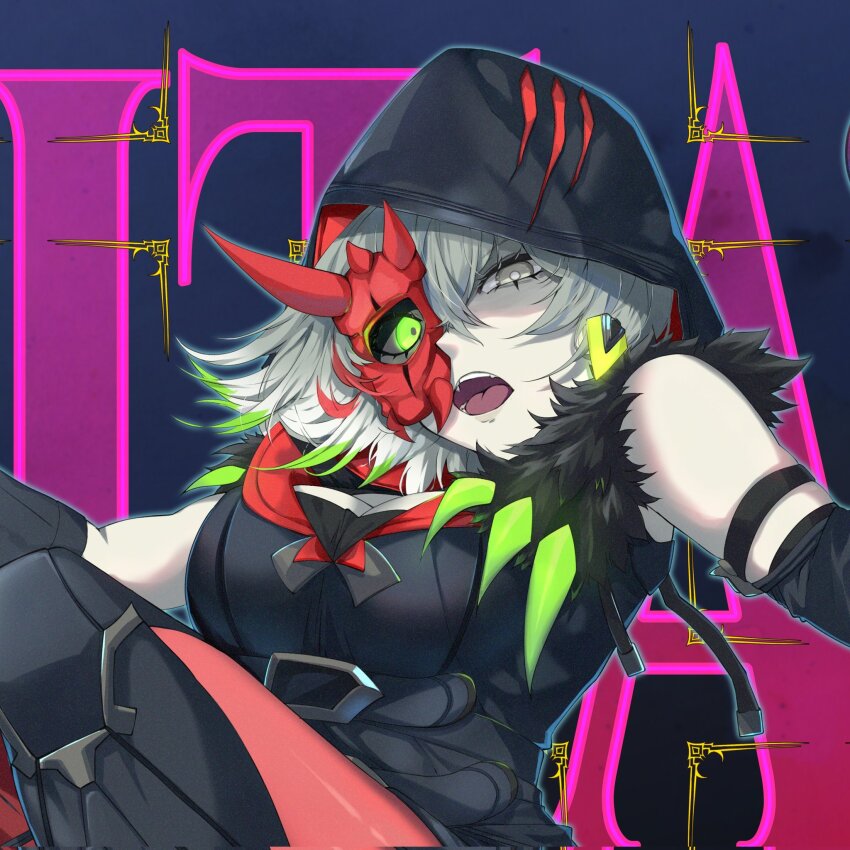 1girl, breasts, cleavage, detached_sleeves, diabellstar_the_black_witch, dress, duel_monster, fuji_amiha