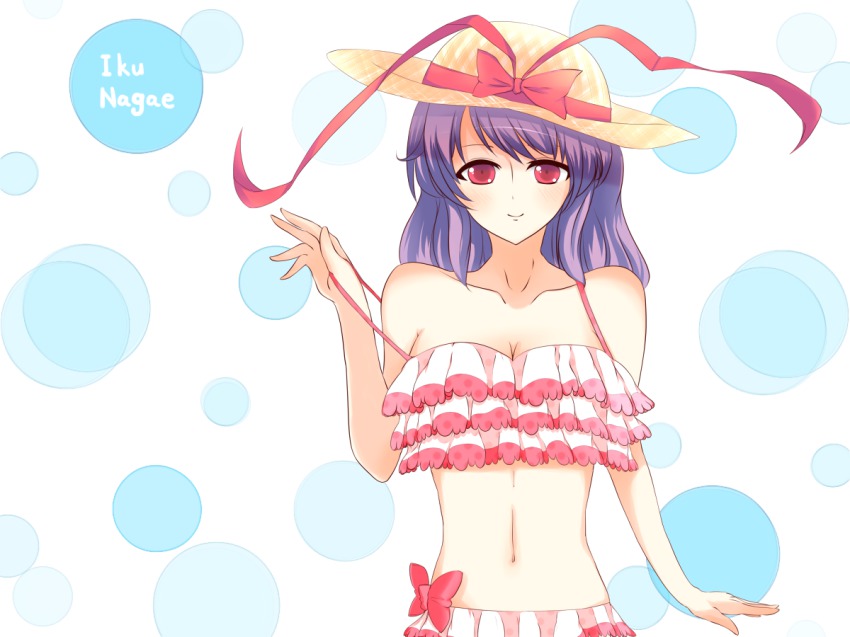 1girl, akisa, bad_id, bad_pixiv_id, bare_shoulders, bikini, blue_theme, bow