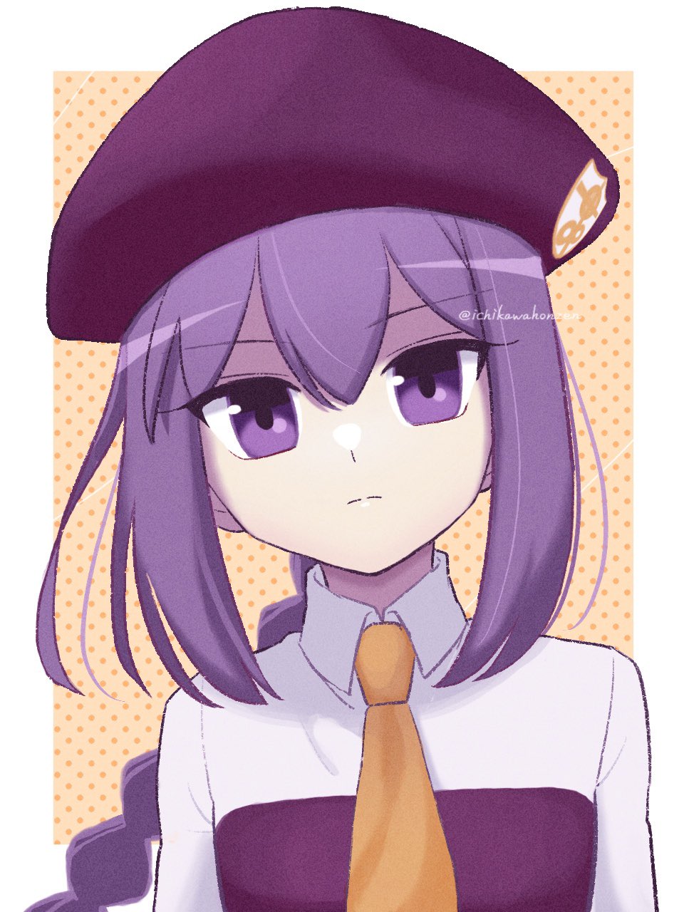 1girl, atlas_academy_uniform, braid, braided_ponytail, collared_shirt, expressionless, fate/grand_order, fate_(series)