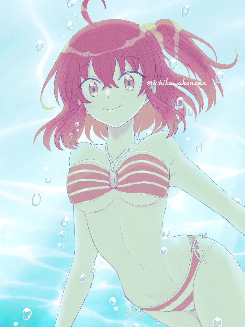 1girl, ahoge, bikini, breasts, fate/grand_order, fate_(series), fujimaru_ritsuka_(female), fujimaru_ritsuka_(female)_(brilliant_summer)