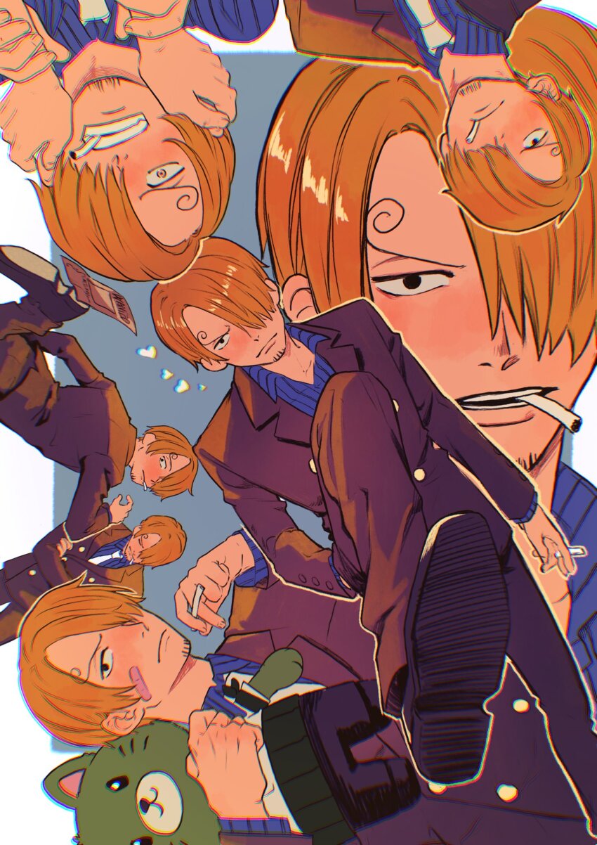 1boy, bandaid, bandaid_on_cheek, bandaid_on_face, black_eyes, black_footwear, blonde_hair, blue_border