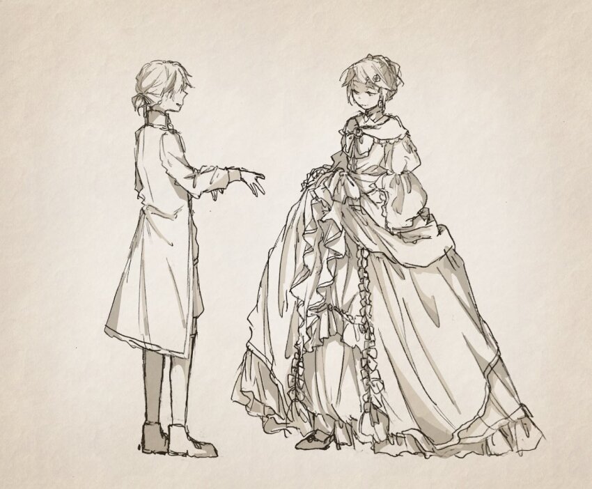 1boy, 1girl, aku_no_meshitsukai_(vocaloid), aku_no_musume_(vocaloid), allen_avadonia, bow, brother_and_sister, choker