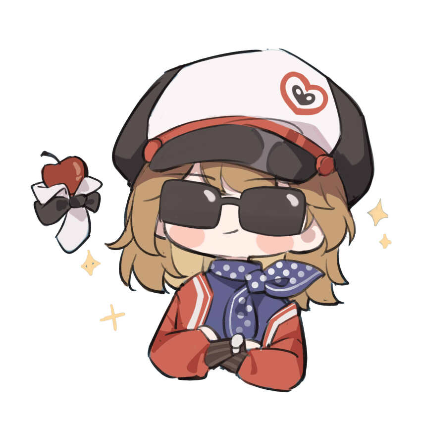 1girl, absurdres, ai_chi_guobaoyou, apple, apple_(reverse:1999), black_bow, black_bowtie, blue_dress