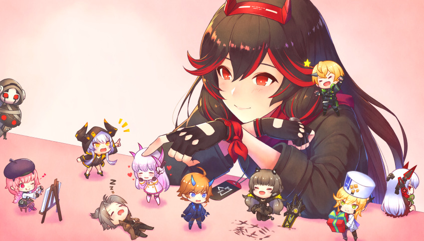 alpha_(pgr), ayla:_brilliance_(pgr), ayla_(pgr), bianca:_zero_(pgr), bianca_(pgr), chibi, highres, holding_present