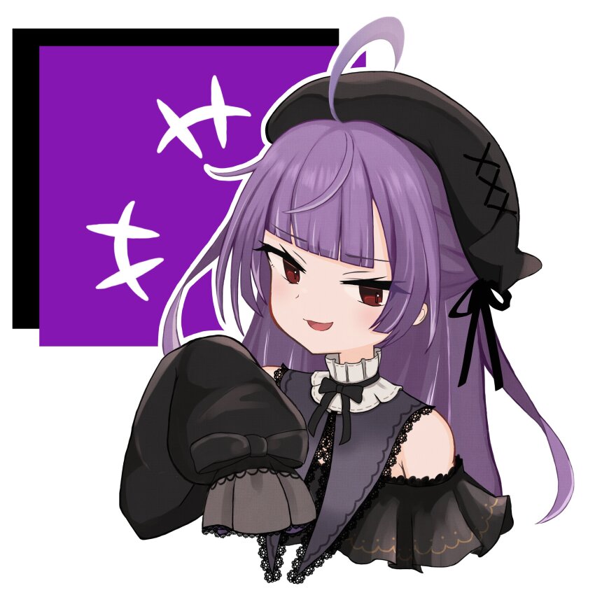 +++, 1girl, absurdres, ahoge, beret, black_bow, black_bowtie, black_dress