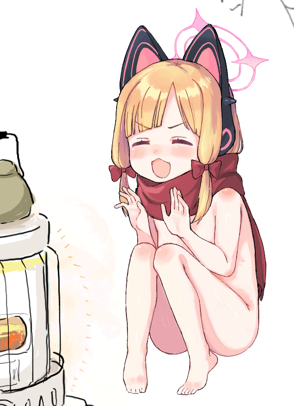 1girl, animal_ear_headphones, animal_ears, ass, blonde_hair, blue_archive, bow, breasts