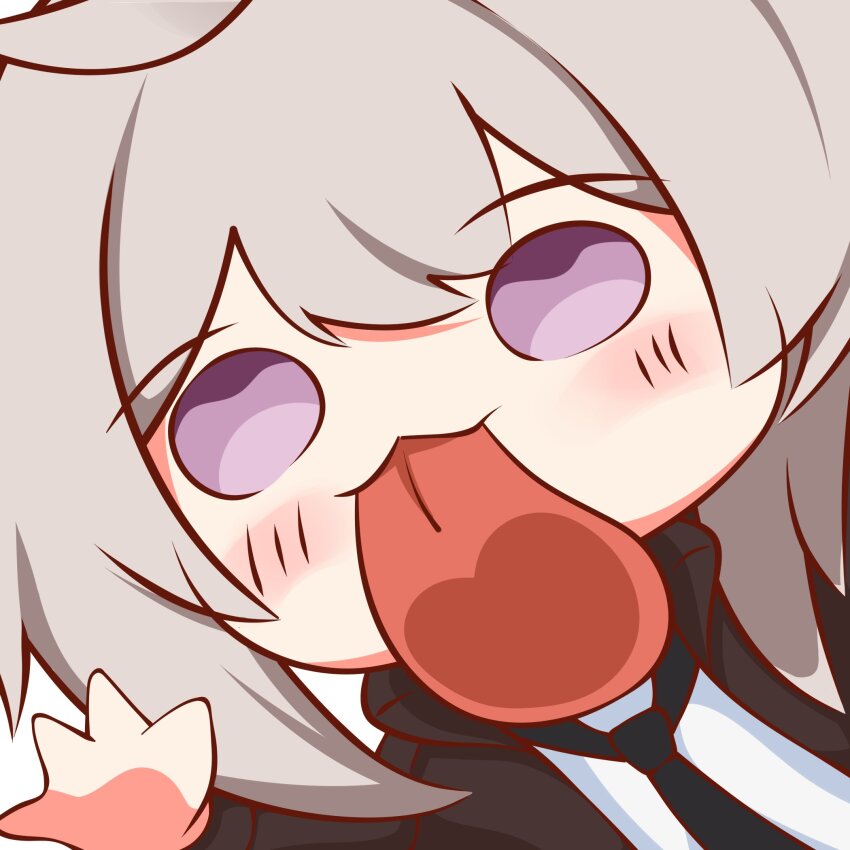 1girl, :3, against_fourth_wall, ahoge, blush, chibi, girls'_frontline, grey_hair