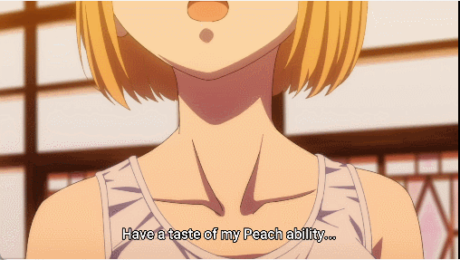 1boy, 1girl, animated, animated_gif, anime_screenshot, black_hair, blonde_hair, giant