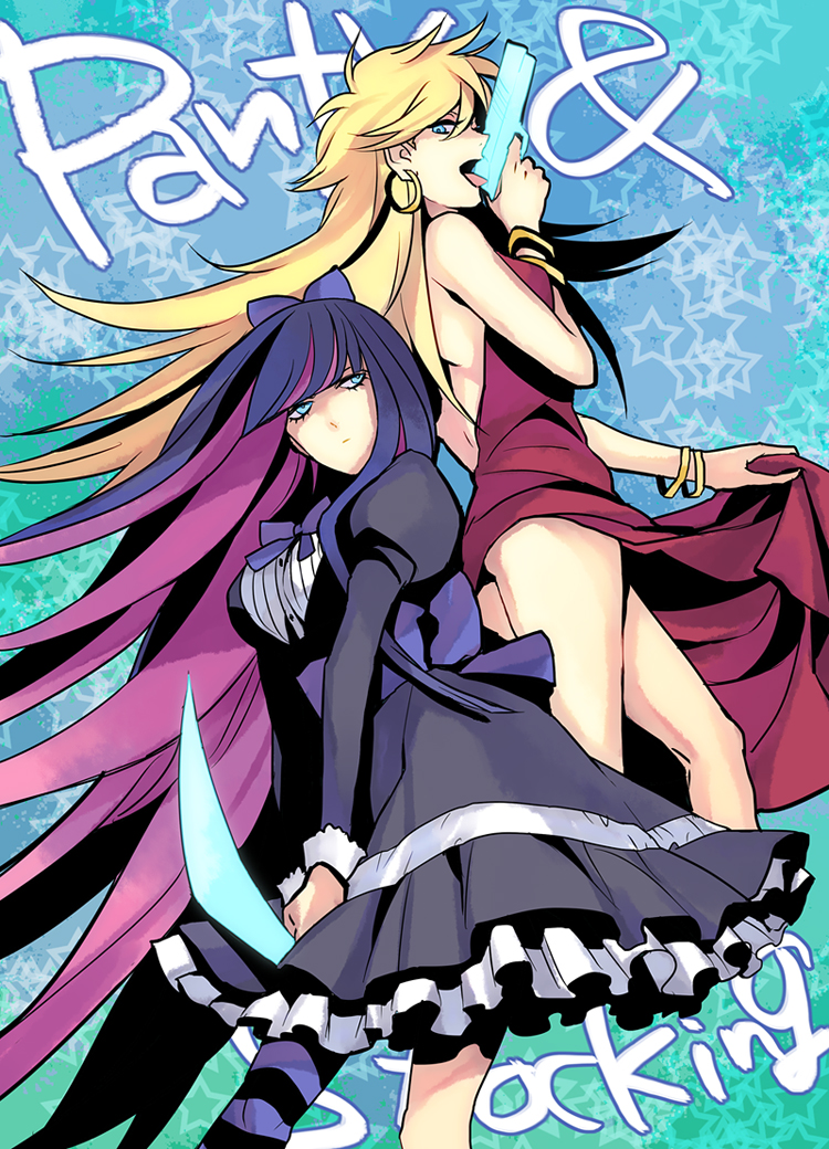 10s, 2girls, bad_id, bad_pixiv_id, blonde_hair, blue_eyes, blue_hair, bow