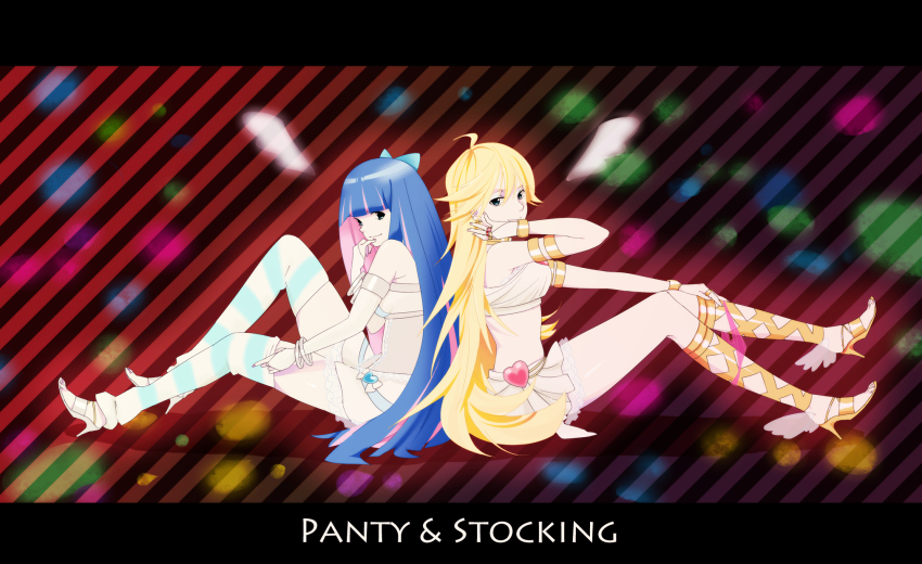 10s, 2girls, alternate_costume, back-to-back, bad_id, bad_pixiv_id, blonde_hair, blue_eyes