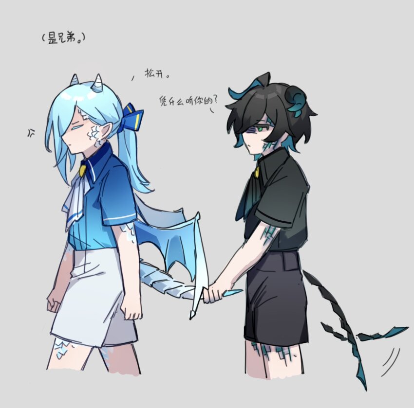 2boys, :|, afterimage, aged_down, ainchase_ishmael, anger_vein, annoyed, black_hair