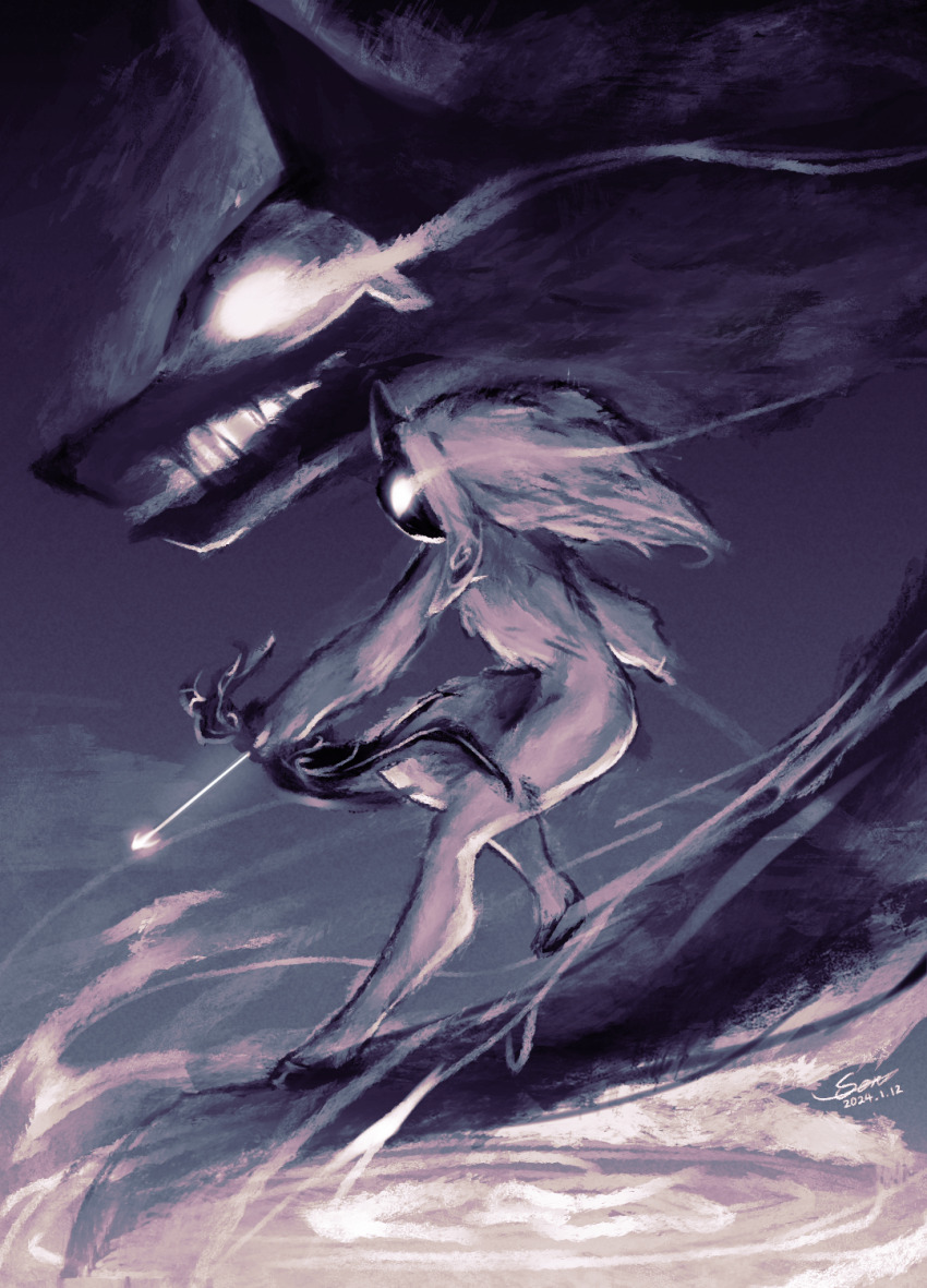 1girl, arrow_(projectile), artist_name, bow_(weapon), dated, from_side, full_body, furry