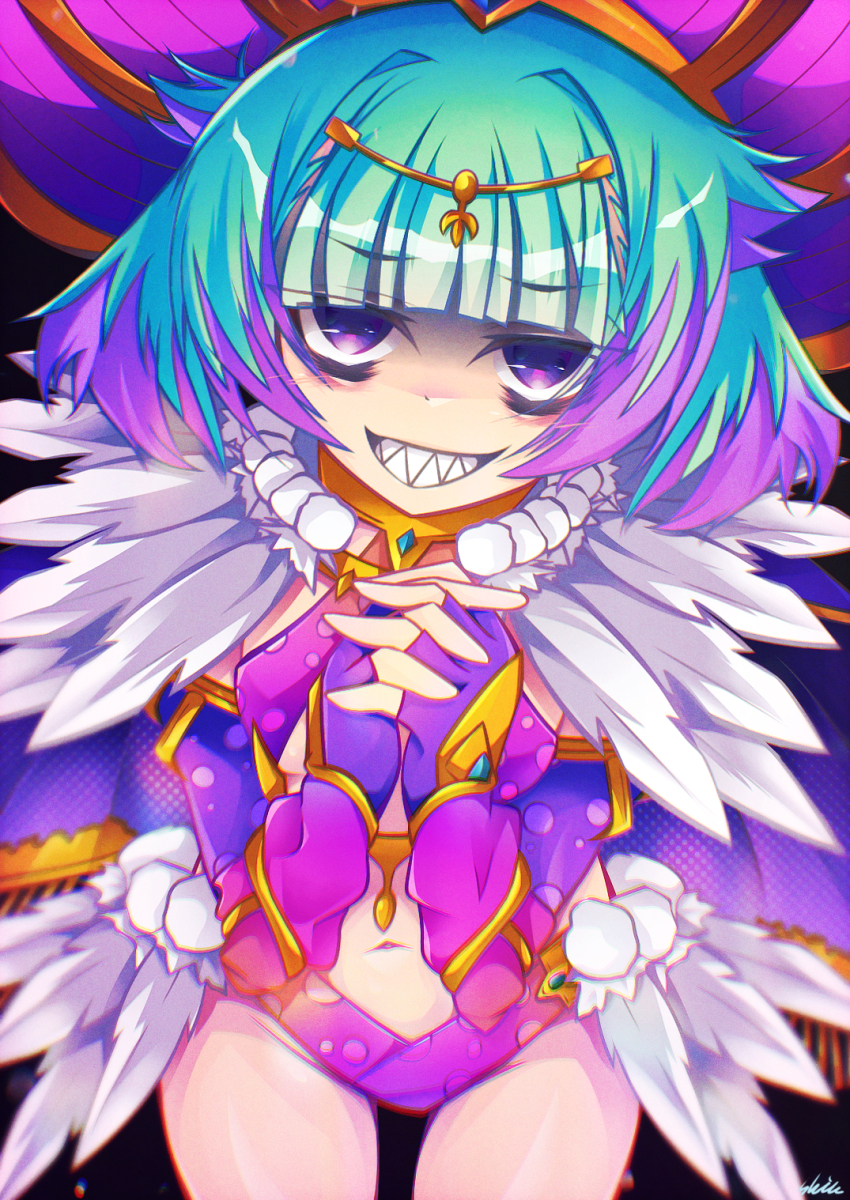 1girl, bikini, breasts, capelet, detached_sleeves, fate/grand_order, fate_(series), feathers