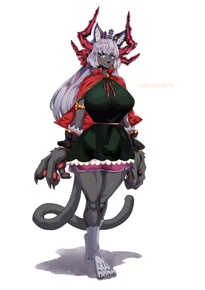 1girl, absurdres, alternate_species, animal_ears, animal_hands, breasts, cat_ears, cat_girl