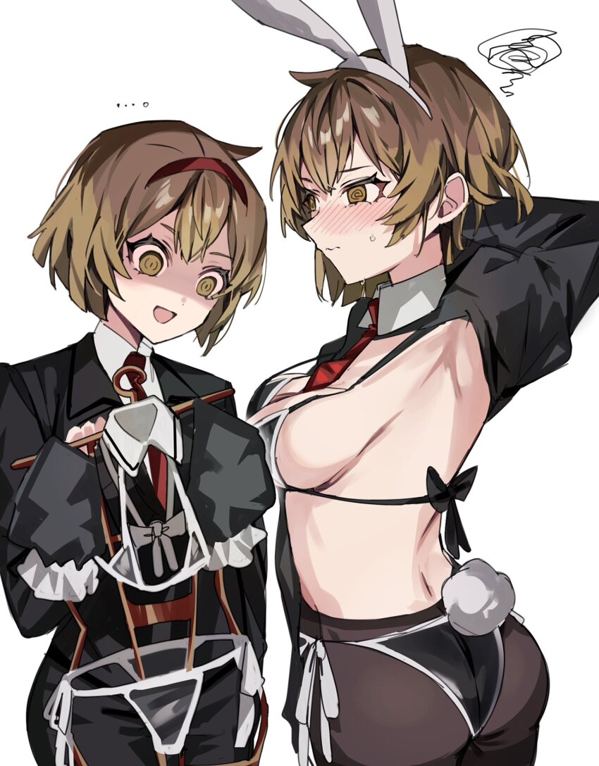 alternate_costume, black_suit, brown_eyes, brown_hair, formal_clothes, highres, lobotomy_corporation, malkuth_(project_moon)