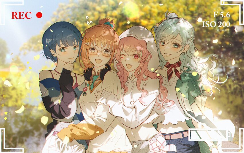 4girls, absurdres, aqua_eyes, aqua_necktie, artist_name, blue_eyes, blue_hair, blush