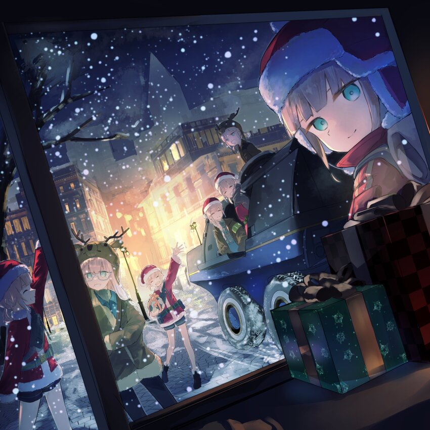 absurdres, aqua_eyes, baker_nemo_(fate), baker_nemo_(santa)_(fate), ball, blonde_hair, braid, captain_nemo_(fate)