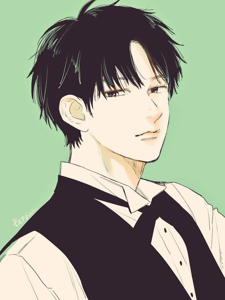 1boy, ashioki_oushi, black_eyes, black_hair, black_jacket, closed_mouth, formal_clothes, green_background
