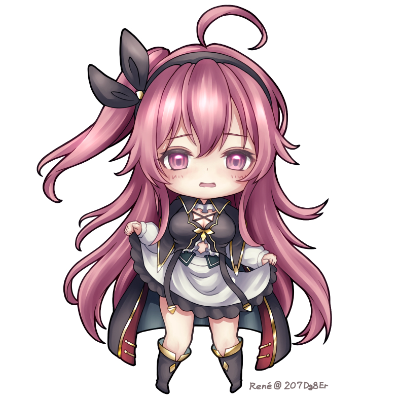 1girl, 2o7dg8er, ahoge, azur_lane, black_dress, black_footwear, black_hairband, blush