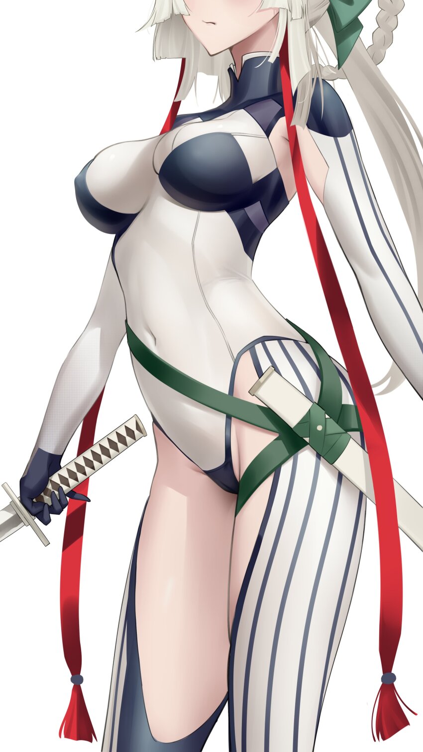 1girl, absurdres, armpit_cutout, belt, black_bodysuit, bodysuit, braid, braided_hair_rings