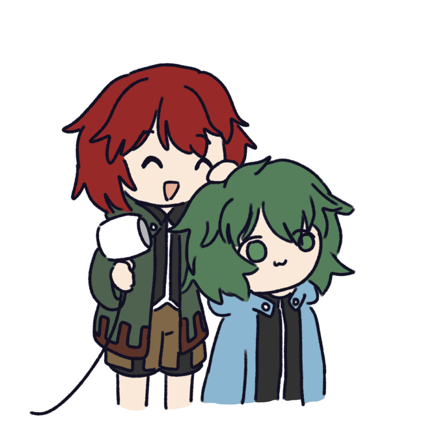 2others, :3, androgynous, animated, animated_gif, baila_kuangzi, black_shirt, blue_coat