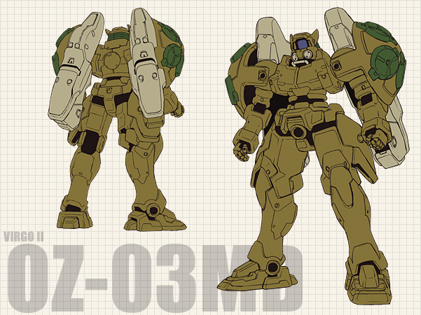 from_behind, grid, gundam, gundam_wing, mecha, no_humans, profile, robot, virgo_ii