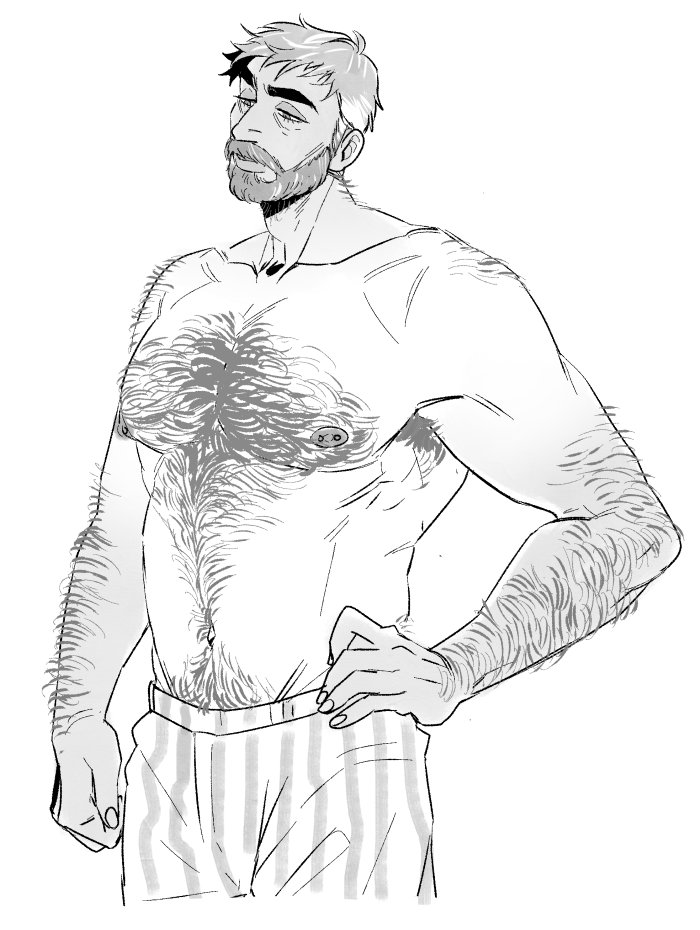1boy, armpit_hair, armpit_hair_peek, bara, beard, belly, boxers, character_request, copyright_request, cropped_legs, facial_hair, gradient_hair, greyscale, hairy, large_pectorals, looking_ahead, male_focus, male_underwear, mature_male, midoo_(scarecrow-forest), monochrome, multicolored_hair, muscular, muscular_male, mustache, navel, navel_hair, nipple_hair, nipples, old, old_man, pectorals, raised_eyebrow, short_hair, sideburns, solo, stomach, thick_arm_hair, thick_back_hair, thick_beard, thick_chest_hair, thick_mustache, thick_navel_hair, topless_male, underwear, very_hairy