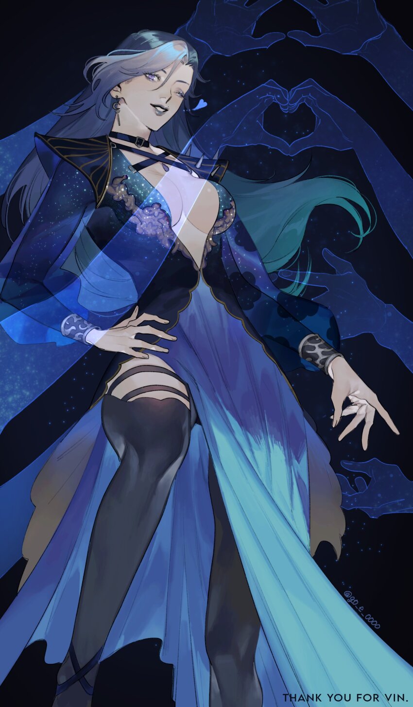 1girl, absurdres, artist_name, asymmetrical_bangs, bad_perspective, bad_proportions, belt_collar, black_collar