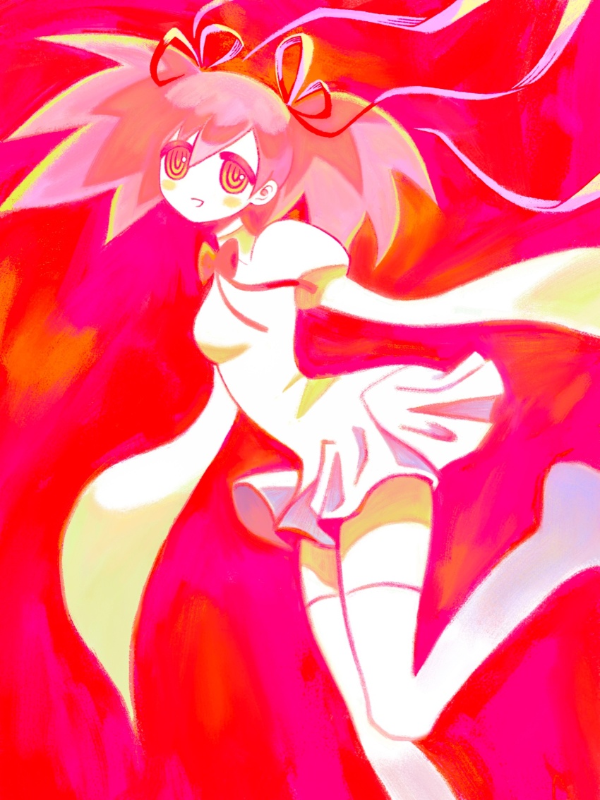 bow, bowtie, hair_bow, highres, homilpain, kaname_madoka, limited_palette, mahou_shoujo_madoka_magica