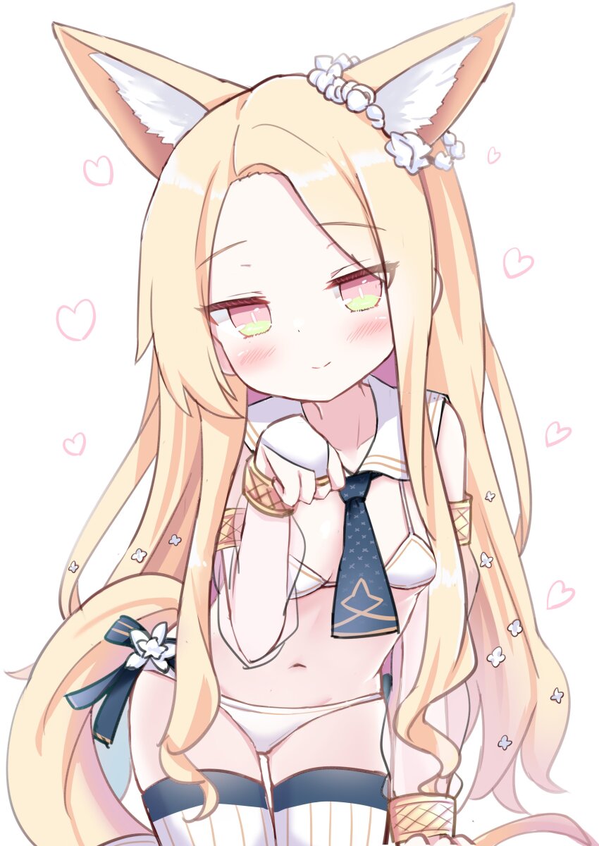 1girl, absurdres, animal_ear_fluff, animal_ears, ascot, bikini, blue_archive, blue_ascot