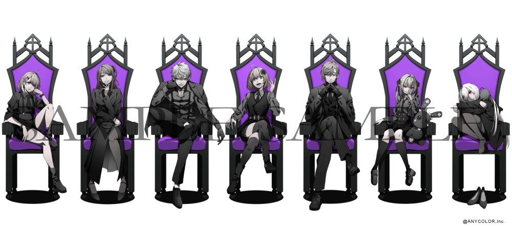 2boys, 5girls, :d, ahoge, akabane_youko, belt, belt_buckle, blunt_bangs