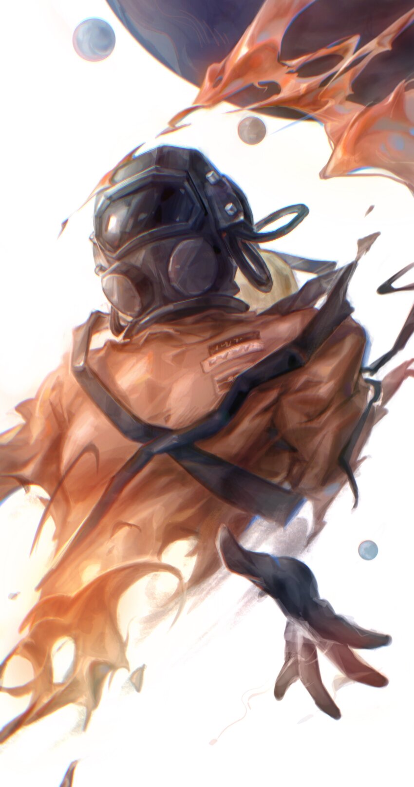 1other, absurdres, black_gloves, bodysuit, gloves, hazmat_suit, helmet, highres