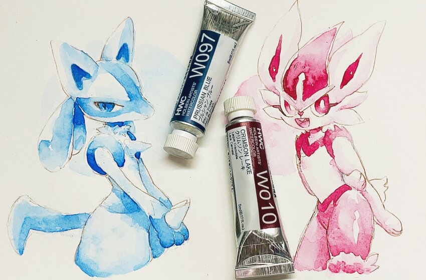 2others, animal_ears, animal_hands, animal_nose, arms_behind_back, art_tools_in_frame, body_fur, buck_teeth