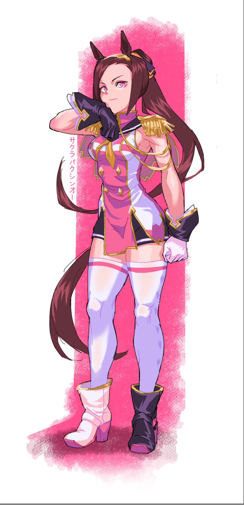 1girl, ^_^, animal_ears, asymmetrical_footwear, asymmetrical_gloves, black_footwear, black_gloves, black_shorts