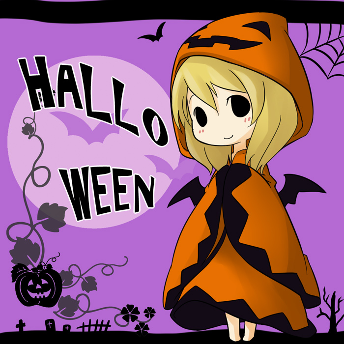 1girl, blonde_hair, female_focus, final_fantasy, final_fantasy_tactics, full_body, halloween, hood