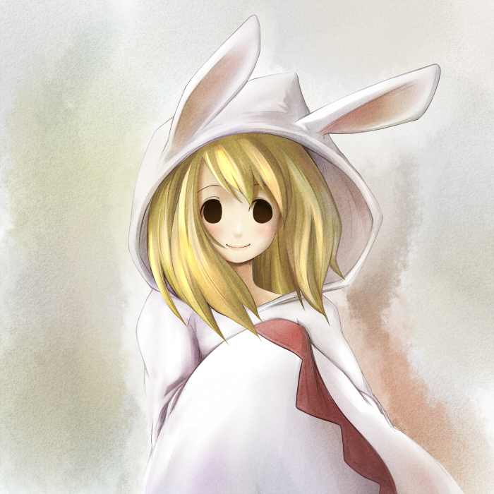 1girl, animal_ears, blonde_hair, female_focus, final_fantasy, final_fantasy_tactics, gradient_background, hood